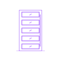 Buildings Pivot Doors Glass Horizontal 5 Panels Stencil Svg Design File, Free Vectors File
